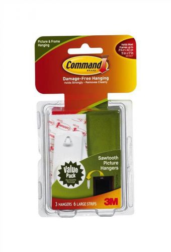 New 3m command sawtooth picture hanging hooks 3-hanger 17042 free shipping for sale