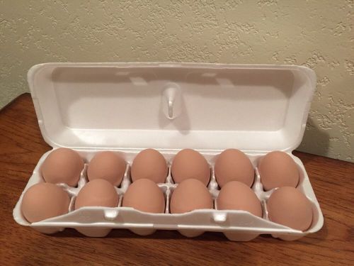 1 Dozen Ceramic Fake Chicken Nesting Eggs Brown - NEW