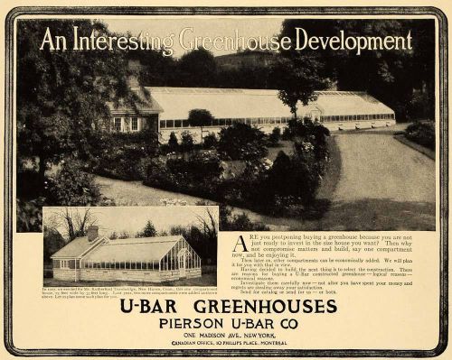 Pierson 1913 ad u-bar greenhouses rutherford trowbridge - original cl4 for sale