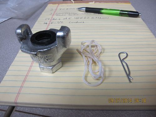 (3)  1/2 ” npt air tool twist quick connect half coupler with clips &amp; lanyard 3lx92 for sale