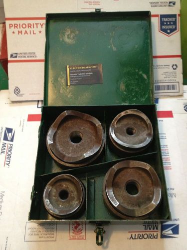 Greenlee 7304 large knockout punch set 2 1/2&#034; 3&#034; 3 1/2&#034; 4&#034; conduit sizes #3898 for sale