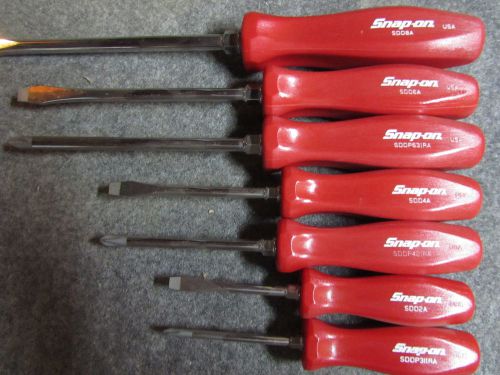 Snap on tools screwdriver set red hard handle for sale