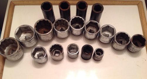 18pc allied big truck tractor socket set 3/4&#034; drive standard &amp; impact 6 &amp; 12pt for sale