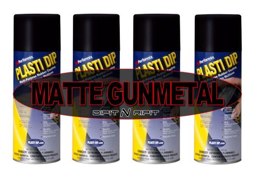 Performix Plasti Dip 4 Pack of Gunmetal Gray Spray Can Rubber Dip Coating 11oz