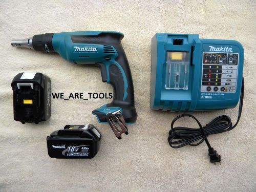 Makita 18v lxsf01 cordless drywall drill,2 bl1830 batteries,charger 18 volt lxt for sale