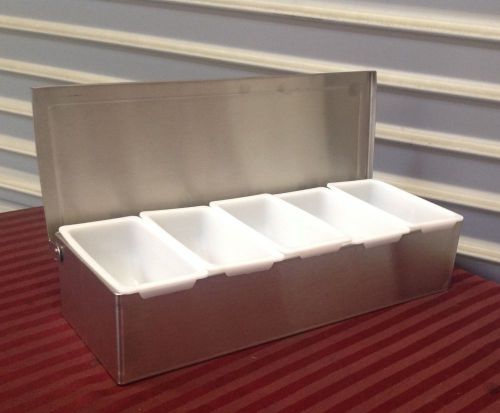 Bar garnish tray 5 compartments new #2048 restaurant condiment fruit container for sale