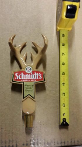 Schmidts premium beer antlers deer buck older beer tap handle