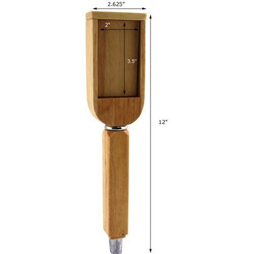Changeable Draft Beer Tap Handle - Rectangle Top: Stained Natural Oak Finish