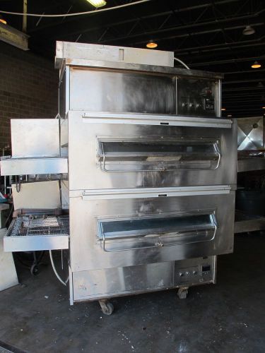 Middleby marshall ps360 32&#034; double deck gas conveyor pizza oven for sale