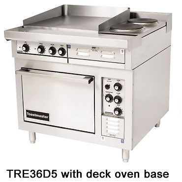 Toastmaster tre36d5 36&#034; heavy duty range w/ deck oven and one griddle for sale