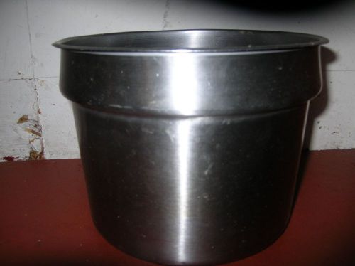 LARGE ROUND STAINLESS STEEL CONTAINER POT 11&#034; X 8&#034;