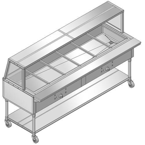 NEW RESTAURANT STAINLESS STEEL ECONOMICAL GAS Buffet Table MODEL PEBTS-6G