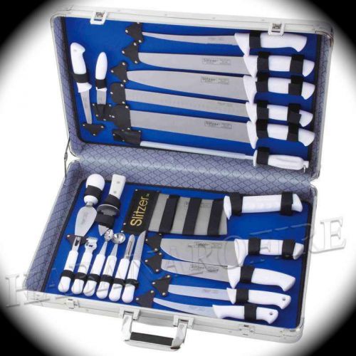 New restaurant quality chef knife set w/ case includes 6 piece garde manger kit for sale