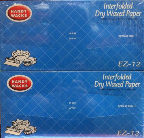 Handy Wacks Waxed Paper 12&#034; X 10.75,  2/500 Sheet Box - 1000 Sheets