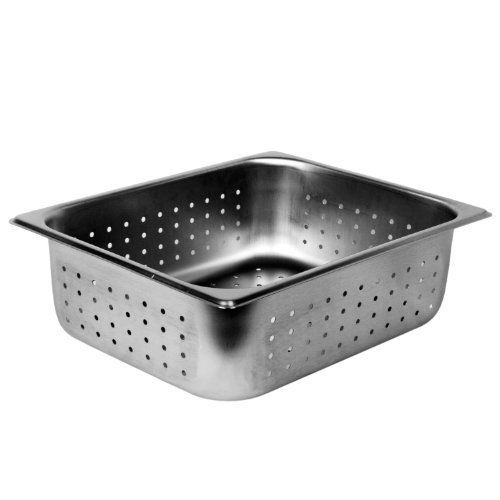 NEW Excellante Half Size 4-Inch Deep Perforated 24 Gauge Steam Pans