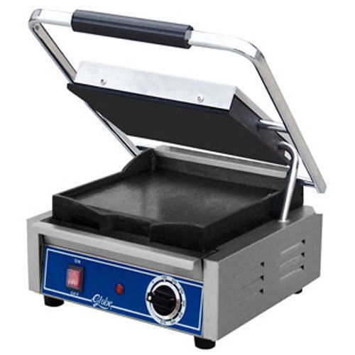 Globe gsg14d sandwich panini grill, electric, (1) 14&#034; x 14&#034; smooth upper and low for sale