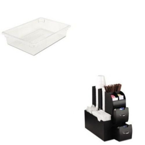 KITEMSCAD01BLKRCP3308CLE - Value Kit - Rubbermaid-Clear Food Boxes; 8 1/2 Gallon