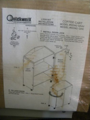COFFEE CART- QUICK WORX W LOCKING CABINET NEW W/O BOX