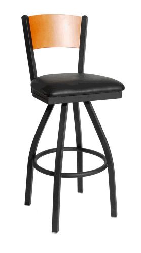 New Dale Commercial Metal Frame Restaurant Swivel Bar Stool with Wood Back