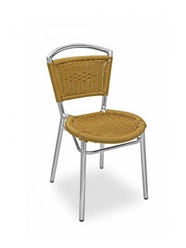 New Florida Seating Commercial Restaurant Aluminum Outdoor Wicker Side Chair