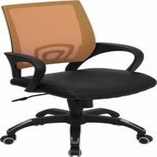 Flash Furniture CP-B176A01-ORANGE-GG Mid-Back Orange Mesh Computer Chair with Bl
