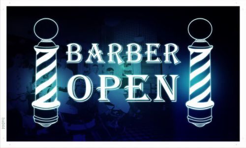 ba044 Barber Poles Display Hair Cut NR Banner Shop Sign