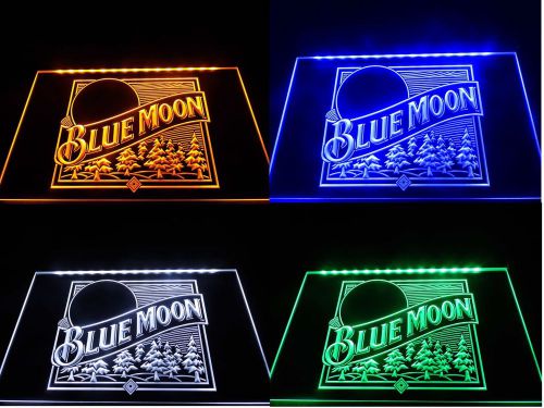 Blue moon beer led logo beer bar bub pool garage billiards club neon light sign for sale