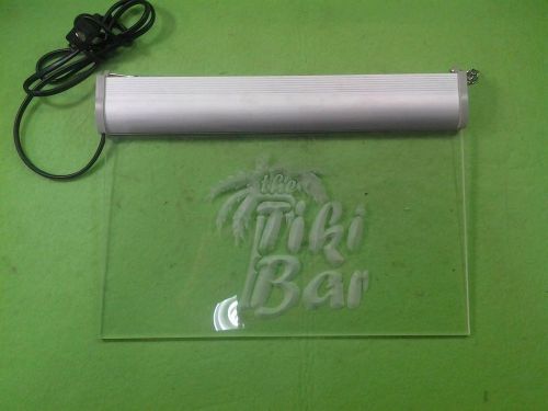 Vintage Silver Hanging The Tiki Bar Advertising Sign Display Collectible Unique