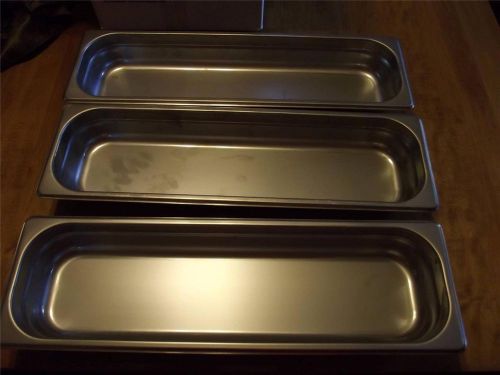3 Crestware Saf-T-Stak Half Long Steam Table Pans X 2 1/2in, No. 2222, New