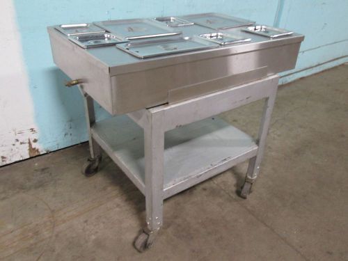 HEAVY DUTY COMMERCIAL PORTABLE S.S. ICE-BATH COLD FOOD/CONDIMENT BAR/CART/SERVER