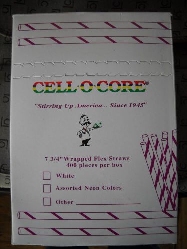 10,000 cell-o-core wrapped white flexible straws, polypropylene, 7.75&#034; for sale
