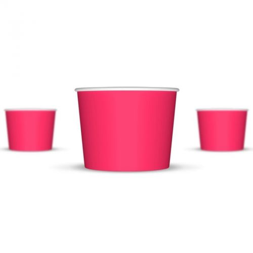 8 oz Pink Paper Ice Cream Cups - 1,000 / Case