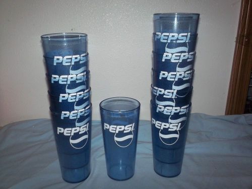 (12) Brand new! Restaurant Style Pepsi 24oz tumbler cups Blue