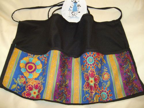 Black server waitress  waist apron  regal waist apron name embroidered free for sale