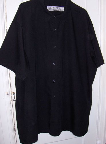 Chef Design  Chef&#039;s Shirt / Jacket 3X  Short Sleeve  Black  Snap Front Closing