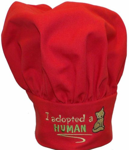 Red Kitten Cat Adoption Chef Hat Adult Size I Adopted a Human Custom Monogram