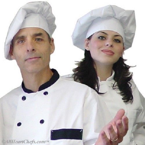 allheartchefs Traditional Chef Hat Toque in White with Velcro Closure, 5 PACK