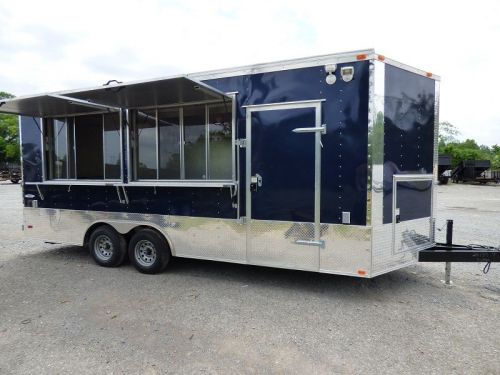 Concession trailer 8.5&#039;x20&#039; indigo blue - enclosed kitchen food catering for sale
