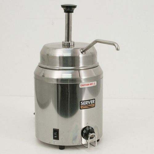 Server 82060 hot topping fudge caramel cheese warmer dispenser w/ pump dispenser for sale