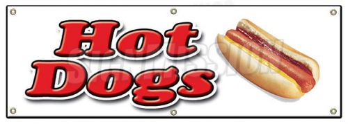 72&#034; HOT DOG 1 BANNER SIGN hot dogs cart Chicago wiener franks chili signs