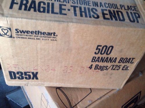 8 oz. D35x Clear Plastic Banana Split Boat - 500 Per Case Sweetheart BOGO 1000