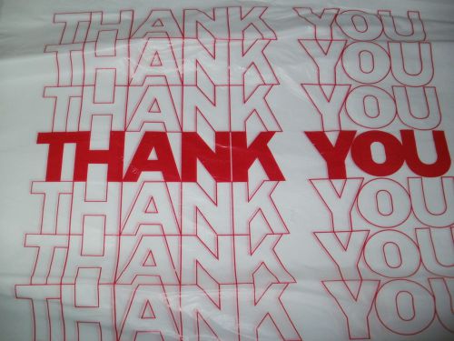 WHITE THANK YOU PLASTIC T-SHIRT GROCERY SHOPPING 100 PACK BAGS NEW