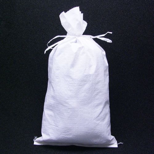 1000 NEW White 100% Polypro Sandbags w/Tie-String 14x26 50lb Capacity Sand Bags
