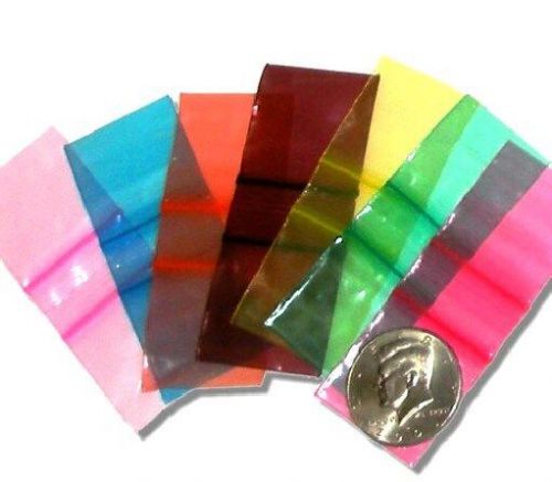 200 Rainbow Colors Baggies 1.25 x 1.25&#034; Mini Ziplock Bags 125125