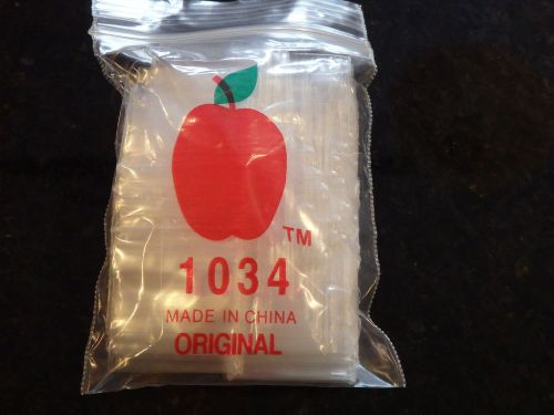 1034 Apple 100 Mini Ziplock Bag Bags Baggies Tiny Plastic Jewelry Coin Dime