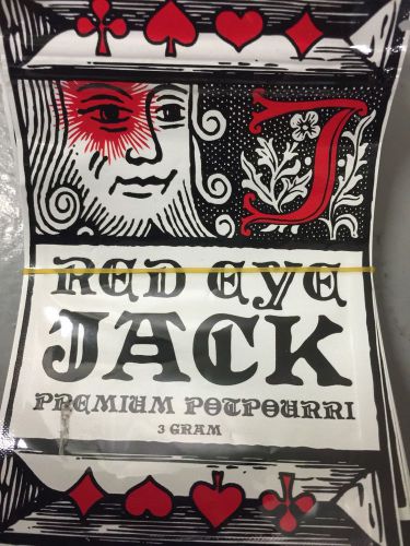 100 red eye jack 3g empty** mylar ziplock bags (good for crafts incense jewelry) for sale