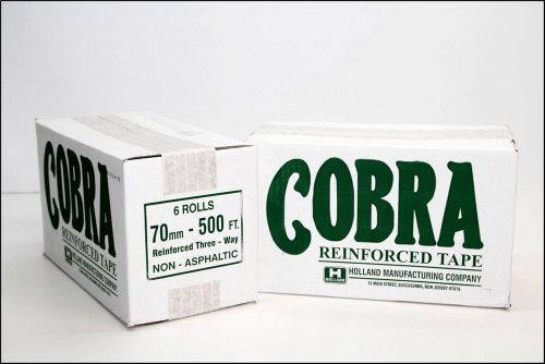 New COBRA REINFORCED GUMMED TAPE 12 Rolls 70mm-500 ft non-asphaltic 2 x 6 rolls