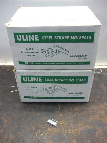 2000 new uline steel strapping seals 1/2&#034; open metal s-827  1 case = 1000 pc. for sale