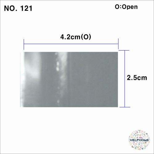100 Pcs Transparent Shrink Film Wrap Heat Seal Packing 4.2cm(O) X 2.5cm NO.121