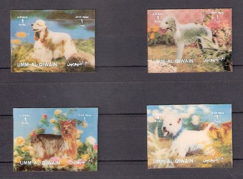 Umm Al Qiwain &#034;Dogs&#034;  3D stamps  MNH